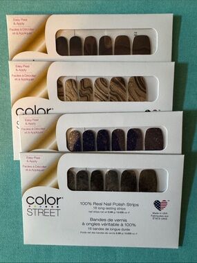 Color Street Brown & Gold Nail Polish Strip Sets